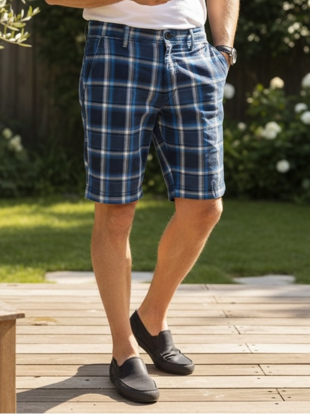 Men's Blue Plaid Casual Shorts Aeropostale size 30 - Picture 2 of 9